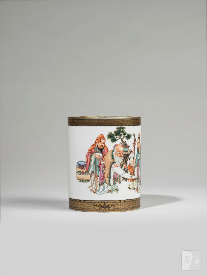 民國或更晚 粉彩筆筒 | POT A PINCEAUX EN PORCELAINE DE LA FAMILLE ROSE - 图3